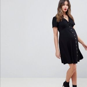ASOS maternity mini skater dress with buttons